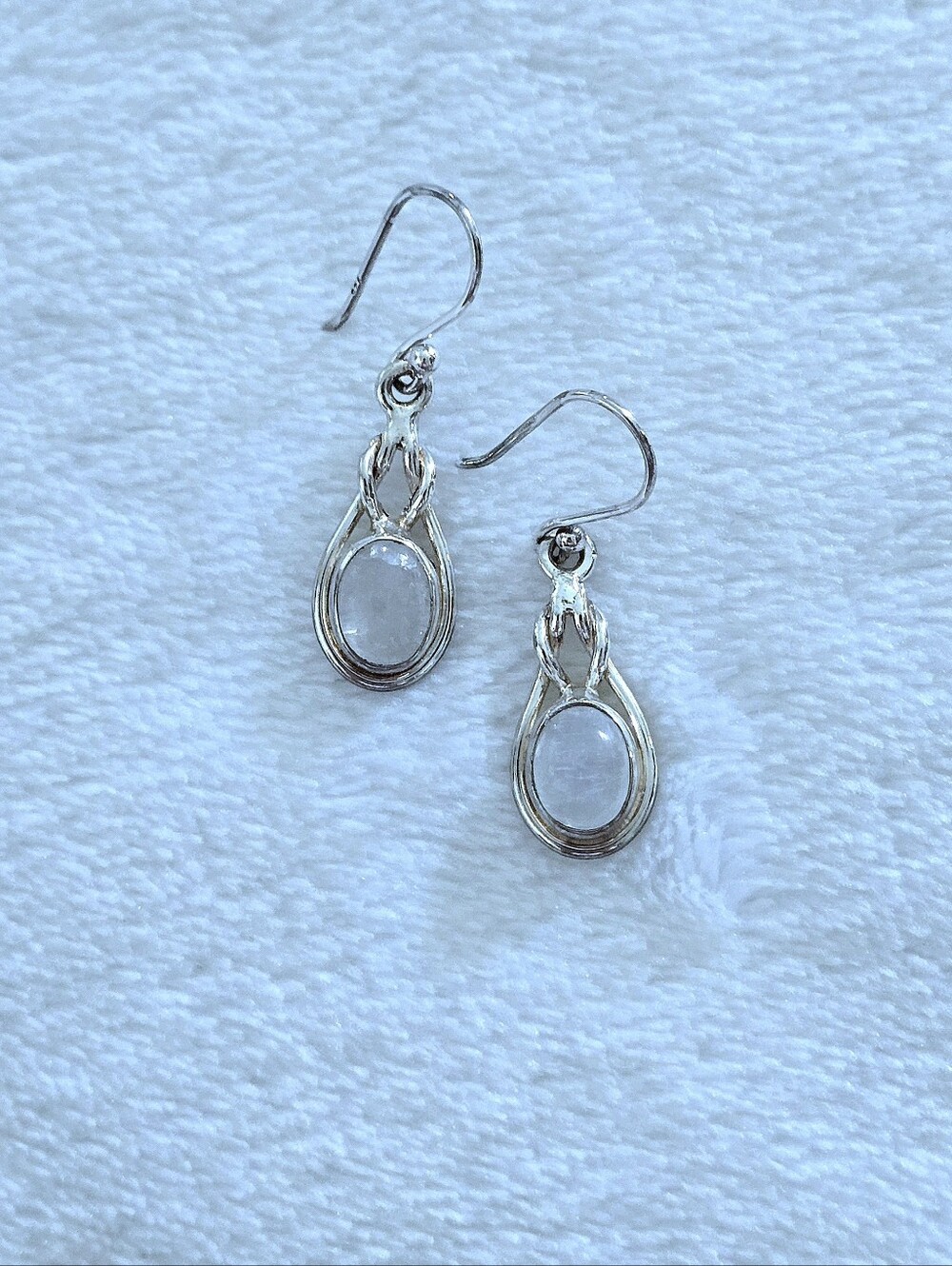 Shivam Silver Moonstone🌙 Earrings - Picture 4 of 16